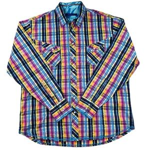 (9/10) Plaid George Roth Los Angeles VIP Long Sleeve Button Down Shirt * Sz XL